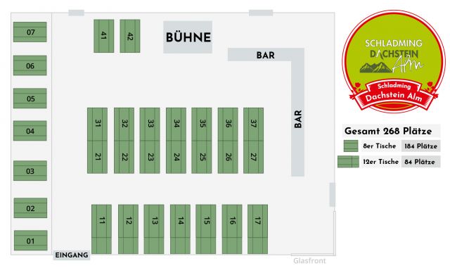Sitzplan Schladming Dachstein Alm © Kaiser Wiesn im Wiener Prater